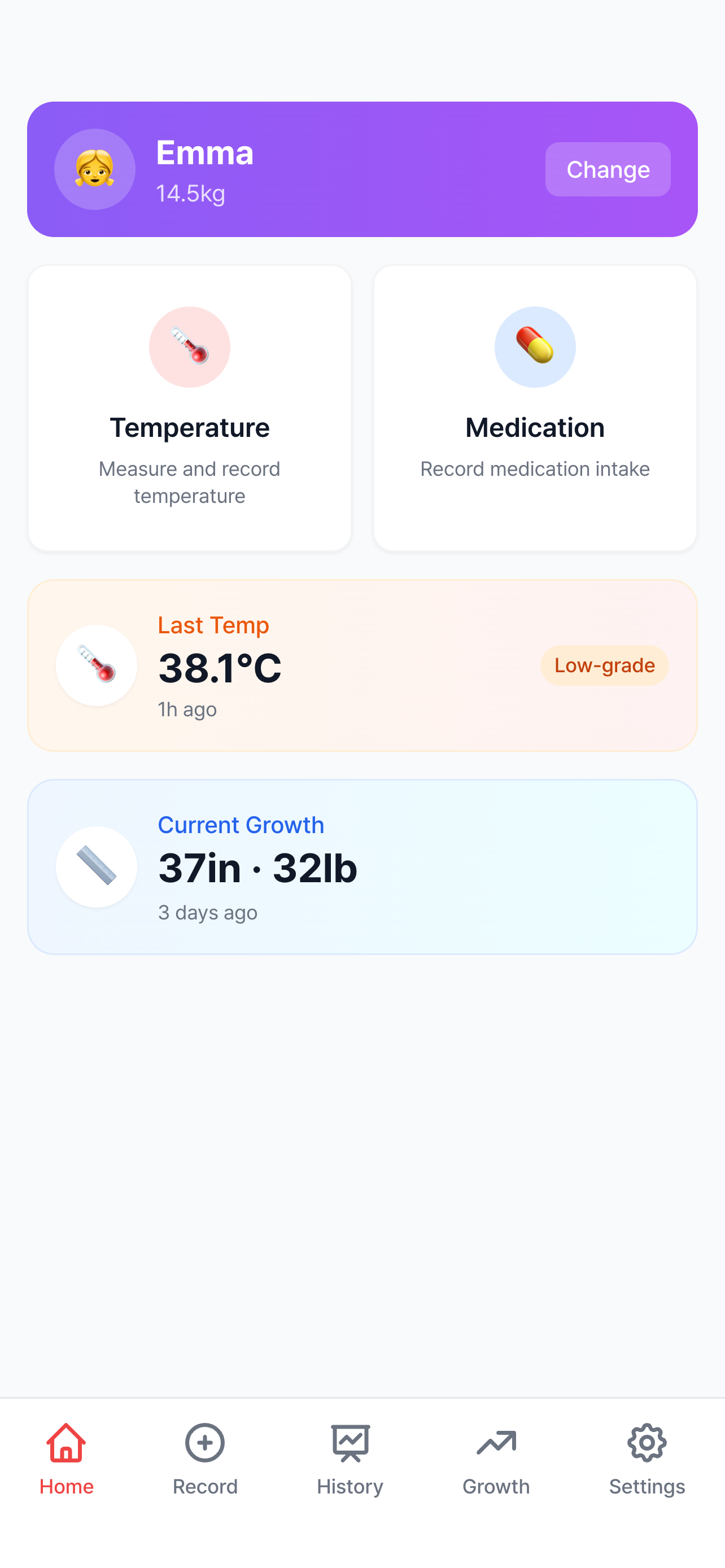 Fever Note Home Screen